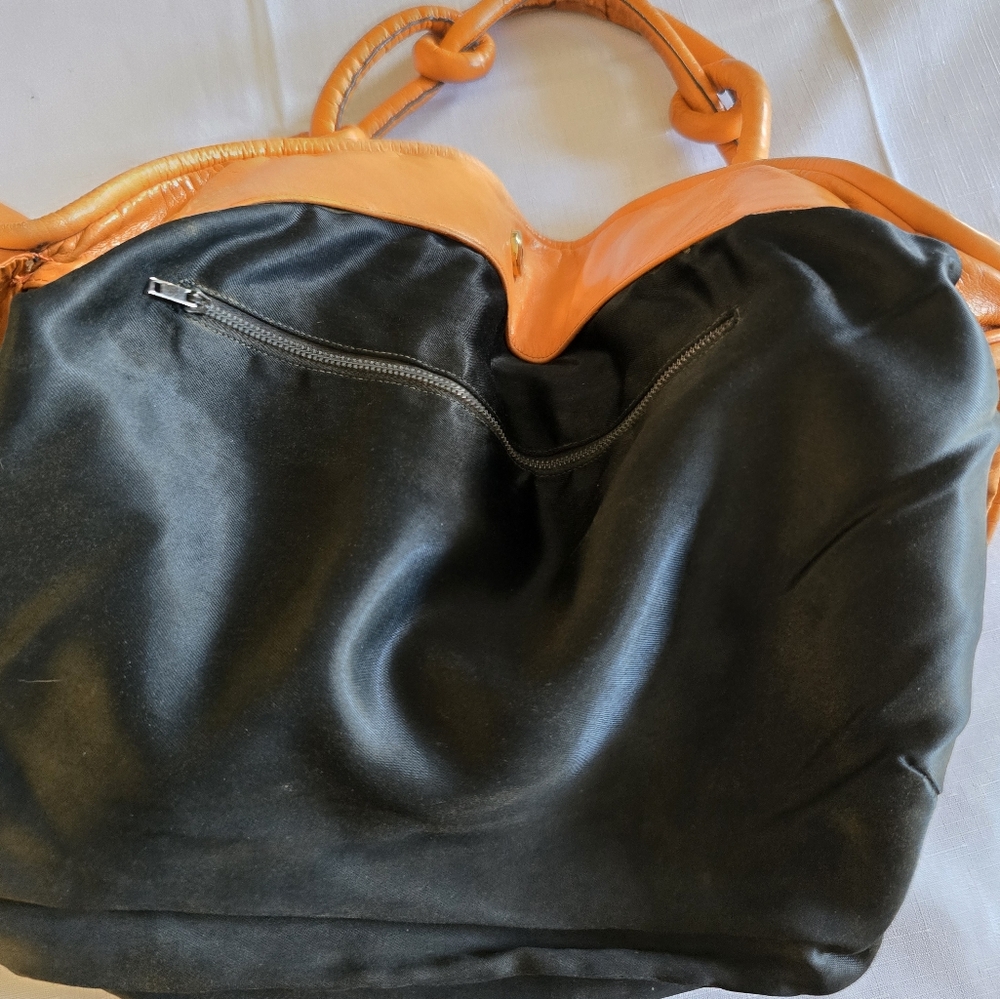 Giovanni Raspini Italian Leather Hobo Creation Ema GG Glossy Apricot Purse Vtg - Picture 11 of 16